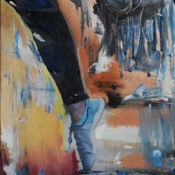 Abstrakt Nr. 13 Stephan Sprehe 2024 Öl auf Leinwand. Gr. 40cm x 60cm.