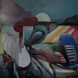 Abstrakt Nr. 12 Stephan Sprehe 2024 Öl auf Leinwand. Gr. 80cm x 60cm.