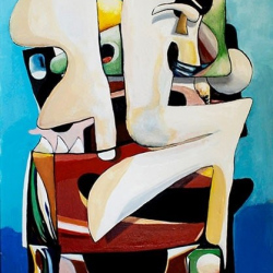 Abstrakt Nr. 1 Stephan Sprehe 2024 Öl auf Leinwand. Gr. 60cm x 80cm.