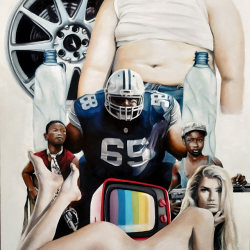 Collage Nr. 2 Stephan Sprehe 2024. Öl auf Leinwand. Gr. 60cm x 80 cm.