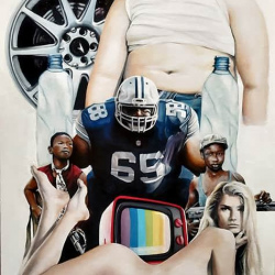 Collage Nr. 2 Stephan Sprehe 2024. Öl auf Leinwand. Gr. 60cm x 80 cm.