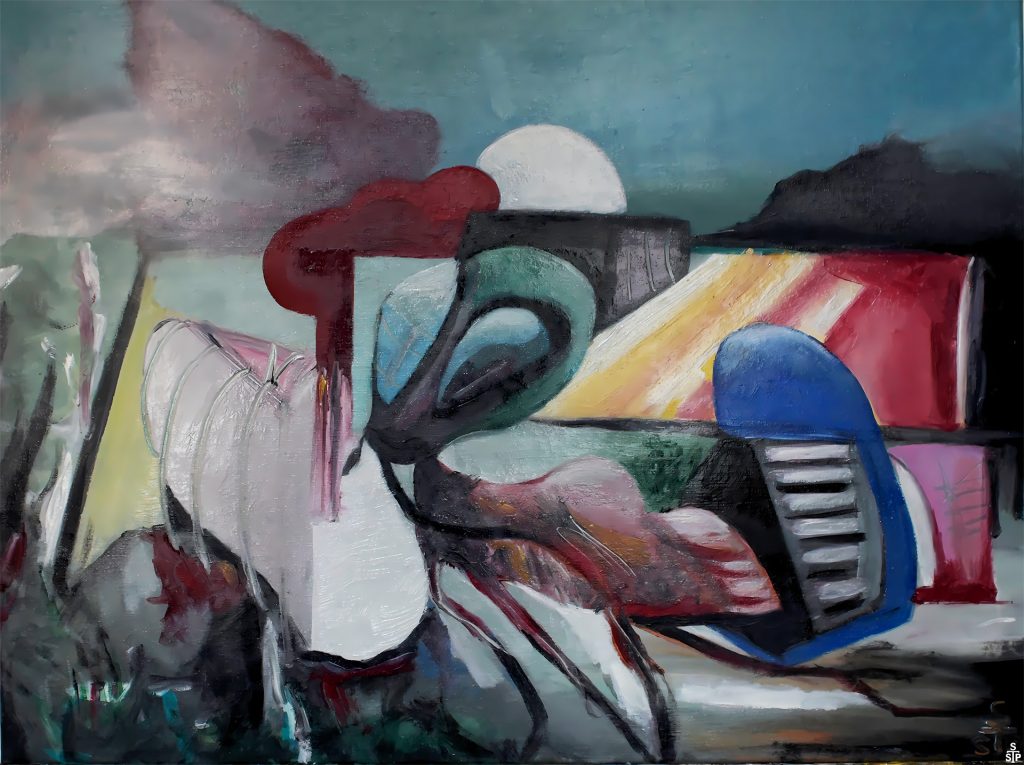 Abstrakt Nr. 12 Stephan Sprehe 2024 Öl auf Leinwand. Gr. 80cm x 60cm.