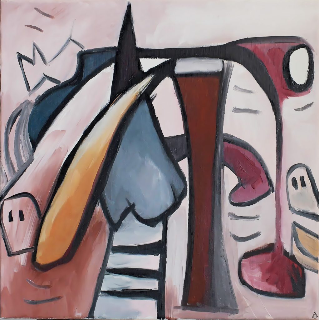 Abstrakt Nr. 21 Stephan Sprehe 2024 Öl auf Leinwand. Gr. 60cm x 60cm.