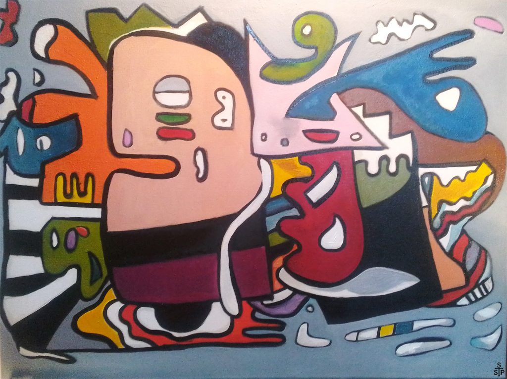 Abstrakt Nr. 25 Stephan Sprehe 2024 Öl auf Leinwand. Gr. 80cm x 60cm.