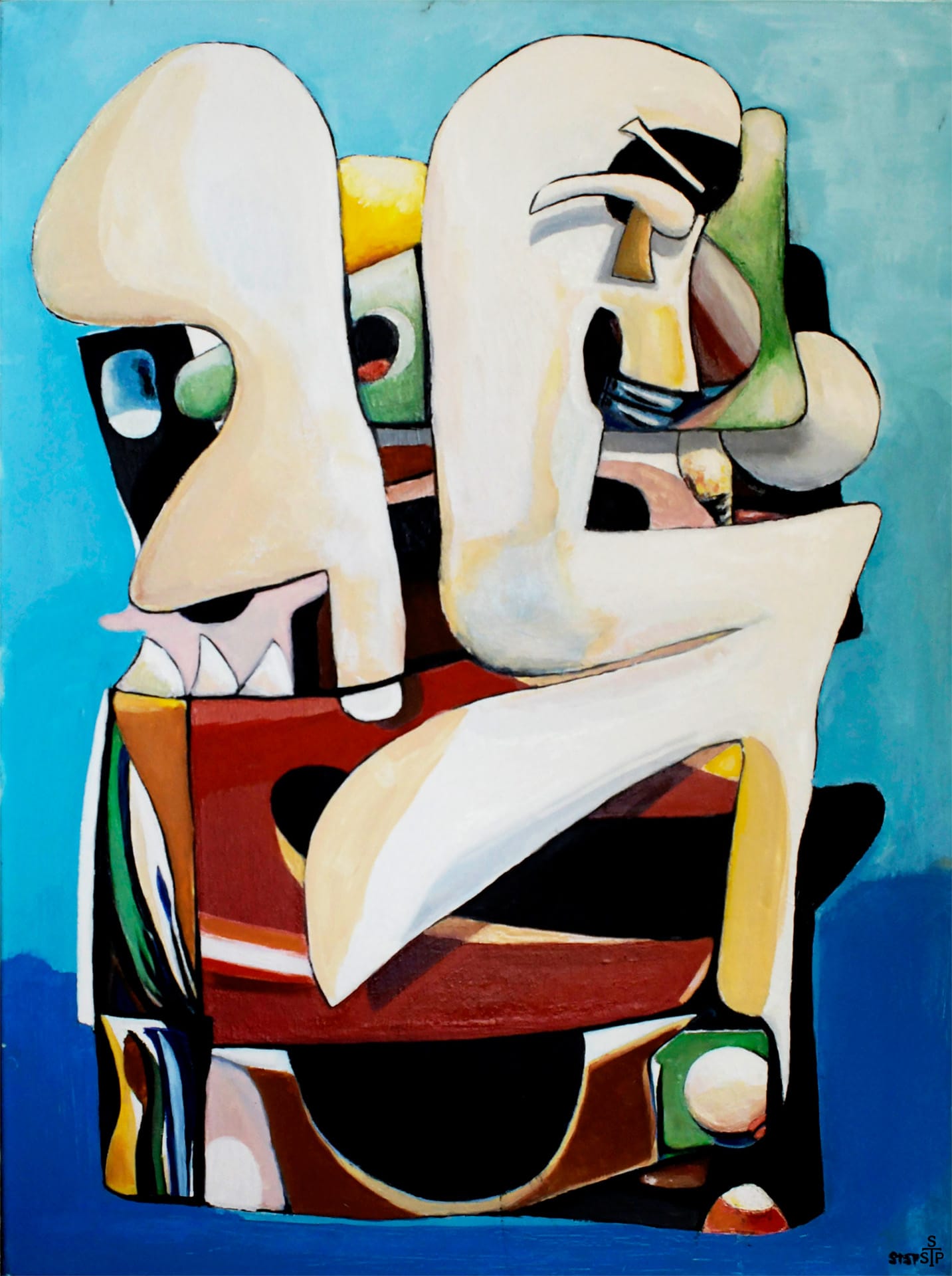 Abstrakt Nr. 1 Stephan Sprehe 2024 Öl auf Leinwand. Gr. 60cm x 80cm.