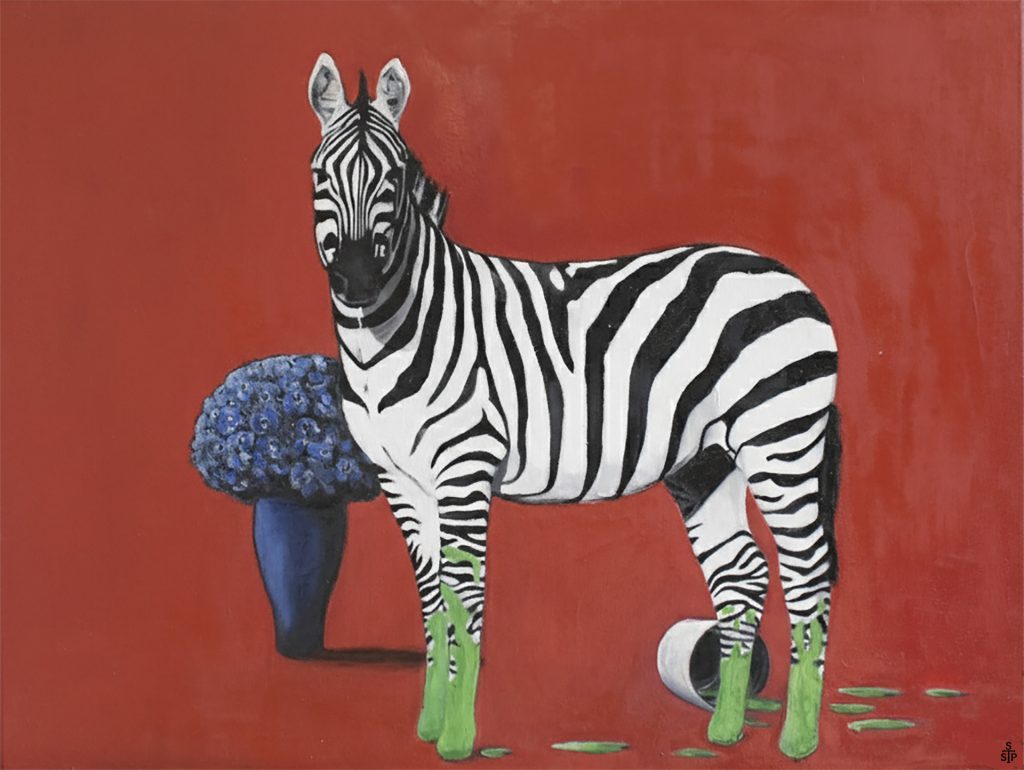 Zebra Nr. 1 Stephan Sprehe 2025. Öl auf Leinwand. Gr. 80cm x 60cm.