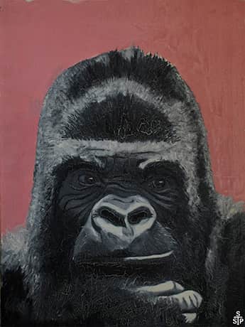 Gorilla Nr. 1 Stephan Sprehe 2024. Öl auf Leinwand. Gr. 60cm x 80cm.